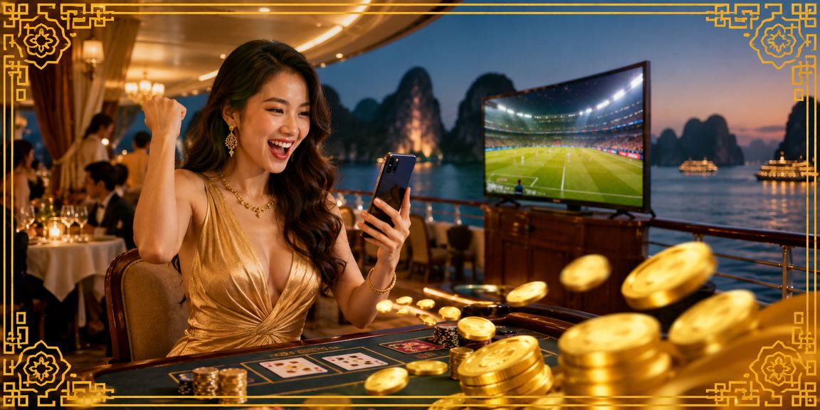 Người chơi tại vịnh Hạ Long theo dõi giải thưởng jackpot trực tuyến trên điện thoại